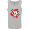 Torn Tunisia Flag Tunisian Day Football Mens Vest Tank Top Sports Grey