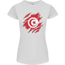 Torn Tunisia Flag Tunisian Day Football Womens Petite Cut T-Shirt White