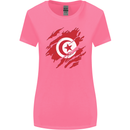 Torn Tunisia Flag Tunisian Day Football Womens Wider Cut T-Shirt Azalea