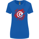 Torn Tunisia Flag Tunisian Day Football Womens Wider Cut T-Shirt Royal Blue