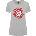 Torn Tunisia Flag Tunisian Day Football Womens Wider Cut T-Shirt Sports Grey