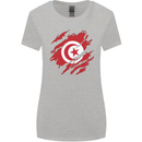 Torn Tunisia Flag Tunisian Day Football Womens Wider Cut T-Shirt Sports Grey