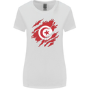 Torn Tunisia Flag Tunisian Day Football Womens Wider Cut T-Shirt White