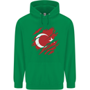 Torn Turkey Flag Turkish Day Football Childrens Kids Hoodie Irish Green