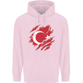 Torn Turkey Flag Turkish Day Football Childrens Kids Hoodie Light Pink