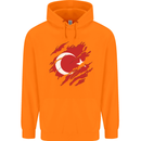Torn Turkey Flag Turkish Day Football Childrens Kids Hoodie Orange