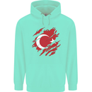 Torn Turkey Flag Turkish Day Football Childrens Kids Hoodie Peppermint