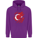 Torn Turkey Flag Turkish Day Football Childrens Kids Hoodie Purple