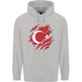 Torn Turkey Flag Turkish Day Football Childrens Kids Hoodie Sports Grey