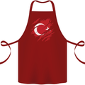 Torn Turkey Flag Turkish Day Football Cotton Apron 100% Organic Maroon