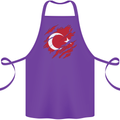 Torn Turkey Flag Turkish Day Football Cotton Apron 100% Organic Purple