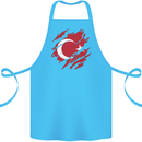Torn Turkey Flag Turkish Day Football Cotton Apron 100% Organic Turquoise