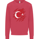 Torn Turkey Flag Turkish Day Football Kids Sweatshirt Jumper Heliconia