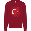 Torn Turkey Flag Turkish Day Football Kids Sweatshirt Jumper Red