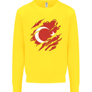 Torn Turkey Flag Turkish Day Football Kids Sweatshirt Jumper Yellow