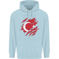 Torn Turkey Flag Turkish Day Football Mens 80% Cotton Hoodie Light Blue