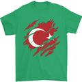 Torn Turkey Flag Turkish Day Football Mens T-Shirt 100% Cotton Irish Green