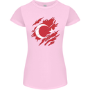 Torn Turkey Flag Turkish Day Football Womens Petite Cut T-Shirt Light Pink