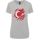 Torn Turkey Flag Turkish Day Football Womens Wider Cut T-Shirt Sports Grey