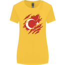 Torn Turkey Flag Turkish Day Football Womens Wider Cut T-Shirt Yellow