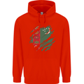 Torn Turkmenistan Flag The Turkmen Day Football Childrens Kids Hoodie Bright Red