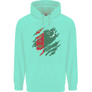 Torn Turkmenistan Flag The Turkmen Day Football Childrens Kids Hoodie Peppermint