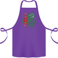 Torn Turkmenistan Flag The Turkmen Day Football Cotton Apron 100% Organic Purple