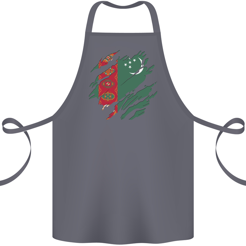 Torn Turkmenistan Flag The Turkmen Day Football Cotton Apron 100% Organic Steel