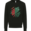 Torn Turkmenistan Flag The Turkmen Day Football Kids Sweatshirt Jumper Black