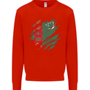 Torn Turkmenistan Flag The Turkmen Day Football Kids Sweatshirt Jumper Bright Red