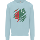Torn Turkmenistan Flag The Turkmen Day Football Kids Sweatshirt Jumper Light Blue