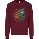 Torn Turkmenistan Flag The Turkmen Day Football Kids Sweatshirt Jumper Maroon
