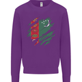 Torn Turkmenistan Flag The Turkmen Day Football Kids Sweatshirt Jumper Purple