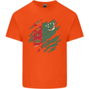 Torn Turkmenistan Flag The Turkmen Day Football Kids T-Shirt Childrens Orange
