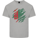 Torn Turkmenistan Flag The Turkmen Day Football Kids T-Shirt Childrens Sports Grey