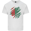 Torn Turkmenistan Flag The Turkmen Day Football Kids T-Shirt Childrens White