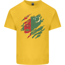 Torn Turkmenistan Flag The Turkmen Day Football Kids T-Shirt Childrens Yellow