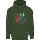 Torn Turkmenistan Flag The Turkmen Day Football Mens 80% Cotton Hoodie Forest Green