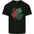 Torn Turkmenistan Flag The Turkmen Day Football Mens Cotton T-Shirt Tee Top Black