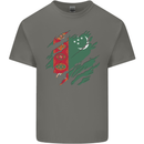 Torn Turkmenistan Flag The Turkmen Day Football Mens Cotton T-Shirt Tee Top Charcoal