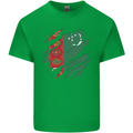 Torn Turkmenistan Flag The Turkmen Day Football Mens Cotton T-Shirt Tee Top Irish Green