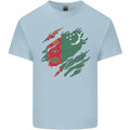 Torn Turkmenistan Flag The Turkmen Day Football Mens Cotton T-Shirt Tee Top Light Blue