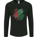 Torn Turkmenistan Flag The Turkmen Day Football Mens Long Sleeve T-Shirt Black