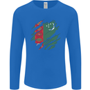 Torn Turkmenistan Flag The Turkmen Day Football Mens Long Sleeve T-Shirt Royal Blue