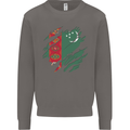 Torn Turkmenistan Flag The Turkmen Day Football Mens Sweatshirt Jumper Charcoal