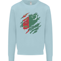 Torn Turkmenistan Flag The Turkmen Day Football Mens Sweatshirt Jumper Light Blue
