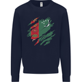 Torn Turkmenistan Flag The Turkmen Day Football Mens Sweatshirt Jumper Navy Blue