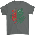 Torn Turkmenistan Flag The Turkmen Day Football Mens T-Shirt 100% Cotton Charcoal