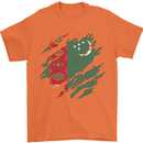 Torn Turkmenistan Flag The Turkmen Day Football Mens T-Shirt 100% Cotton Orange