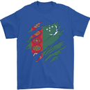 Torn Turkmenistan Flag The Turkmen Day Football Mens T-Shirt 100% Cotton Royal Blue